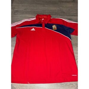 Adidas British and Irish Lions 2009 South Africa Tour Rugby Polo Shirt Red Mens